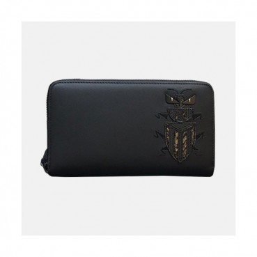 Fendi 2019 Leather Zip Round Wallet - 펜디 남여공용 레더 지퍼 라운드 장지갑 FENW0063.Size(19cm).블랙