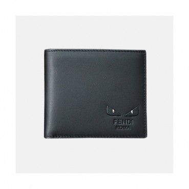 Fendi 2019 Leather Wallet - 펜디 남여공용 레더 반지갑 FENW0055.Size(11.5cm).블랙