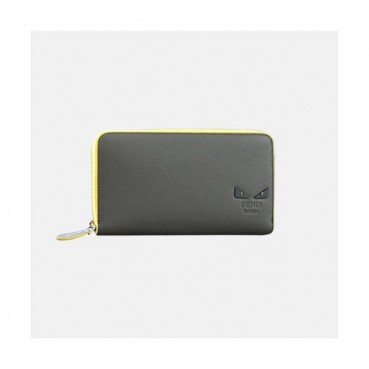 Fendi 2019 Leather Zip Round Wallet - 펜디 남여공용 레더 지퍼 라운드 장지갑 FENW0052.Size(19cm).그레이