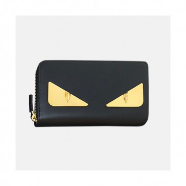 Fendi 2019 Leather Zip Round Wallet - 펜디 남여공용 레더 지퍼 라운드 장지갑 FENW0049.Size(19cm).블랙