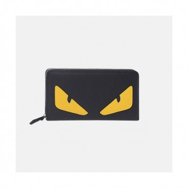 Fendi 2019 Leather Zip Round Wallet - 펜디 남여공용 레더 지퍼 라운드 장지갑 FENW0033.Size(20cm).블랙