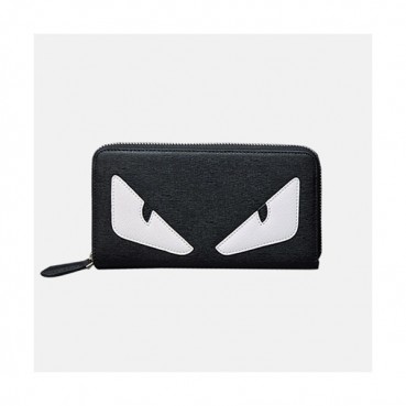 Fendi 2019 Leather Zip Round Wallet - 펜디 남여공용 레더 지퍼 라운드 장지갑 FENW0024.Size(19cm).블랙