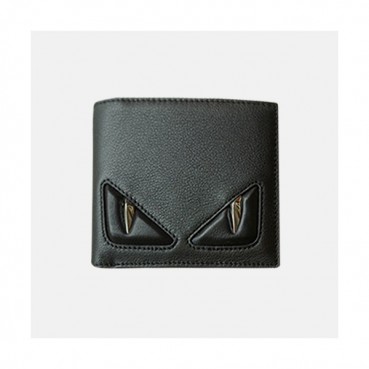 Fendi 2019 Leather Wallet - 펜디 남여공용 레더 반지갑 FENW0020.Size(11.5cm).블랙