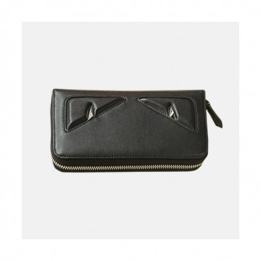 Fendi 2019 Leather Zip Round Wallet - 펜디 남여공용 레더 지퍼 라운드 장지갑 FENW0019.Size(19cm).블랙