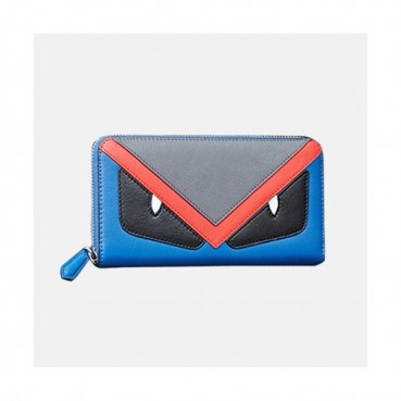 Fendi 2019 Leather Zip Round Wallet - 펜디 남여공용 레더 지퍼 라운드 장지갑 FENW0005.Size(19cm).블루