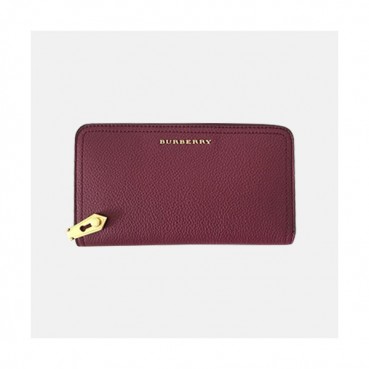 Burberry 2019 Leather Milton Zip Round Wallet - 버버리 여성용 레더 밀턴 지퍼 라운드 장지갑 BURW0071.Size(19.5CM).와인