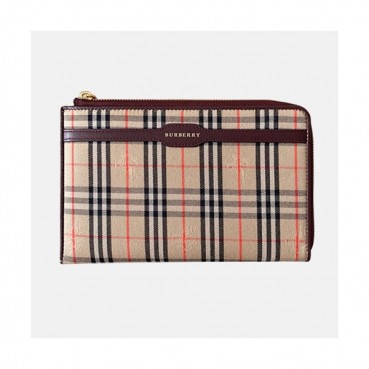 Burberry 2019 Leather Zip Round Wallet - 버버리 남여공용 레더 지퍼 라운드 장지갑 BURW0051.Size(21.5CM).와인