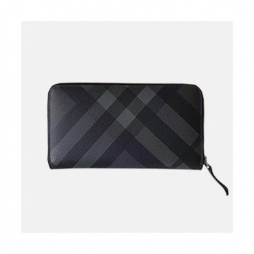 Burberry 2019 PVC Zip Round Wallet - 버버리 남성용 PVC 지퍼 라운드 장지갑 BURW0048.Size(19CM).그레이체크