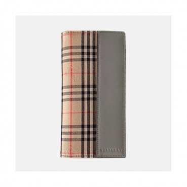 Burberry 2019 Check Leather Wallet - 버버리 체크 레더 남성용 장지갑 BURW0003.Size(19CM).그레이