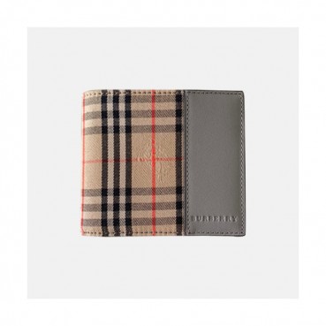 Burberry 2019 Check Leather Wallet - 버버리 체크 레더 남성용 반지갑 BURW0002.Size(10CM).그레이