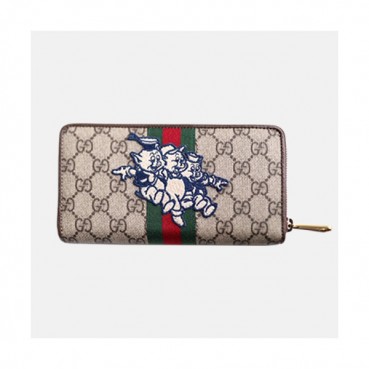 Gucci 2019 Zippy Wallet With Three Little Pigs  557696 - 구찌 아기 돼지 삼형제 지피 월릿 장지갑  GUW0023.Size(19.5CM).브라운