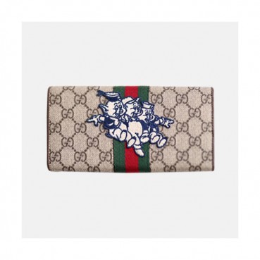 Gucci 2019 Continental Wallet With Three Little Pigs  557803 - 구찌 아기 돼지 삼형제 컨티넨탈 장지갑  GUW0022.Size(19.5CM).브라운