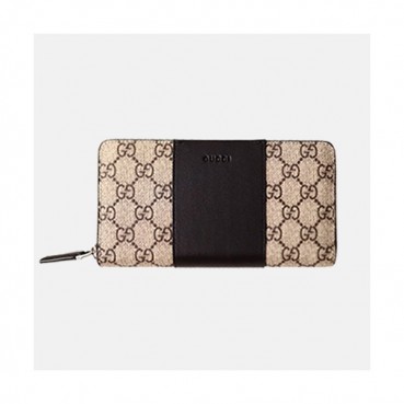 Gucci 2019 Supreme Canvas&Leather Wallet  451249 - 구찌 슈프림 남서용 캔버스&레더 장지갑  GUW0019.Size(19cm).브라운+블랙