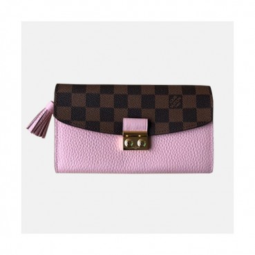 Louis Vuitton 2019 Croisette Compact Wallet N60215 - 루이비통 여성용 크로아제트 컴팩트 월릿 장지갑 LOUW0111.Size(20cm).핑크+브라운