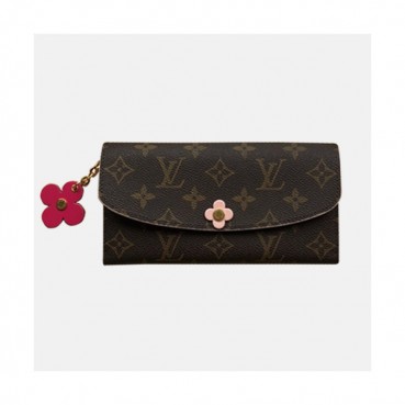 Louis Vuitton 2019 Ladies Monogram Emilie Wallet M64202 - 루이비통 모노그램 에밀리 월릿 장지갑 LOUW0087.Size(19cm).브라운+핫핑크