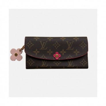 Louis Vuitton 2019 Ladies Monogram Emilie Wallet M64202 - 루이비통 모노그램 에밀리 월릿 장지갑 LOUW0086.Size(19cm).브라운+핑크