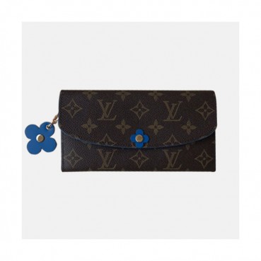 Louis Vuitton 2019 Ladies Monogram Emilie Wallet M64202 - 루이비통 모노그램 에밀리 월릿 장지갑 LOUW0084.Size(19cm).브라운+블루