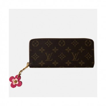 Louis Vuitton 2019 Ladies Clemence Zippy Wallet M64201 -  루이비통 모노그램 캔버스 클레망스 지피 월릿 장지갑 LOUW0081.Size(19.5CM).브라운+핫핑크