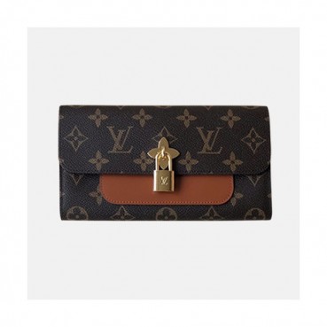 Louis Vuitton 2019 Ladies Monogram Flower Compact Wallet M62577 - 루이비통 신상 모노그램 플라워 컴팩트 월릿 장지갑 LOUW0068.Size(19cm).브라운