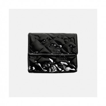 Chanel 2019 Womens Patent Ikon Small Wallet  - 샤넬 여성 페이던트 아이콘 반지갑 Cnl0346x.Size(10cm).블랙