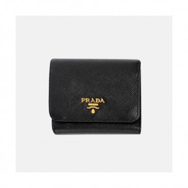 Prada 2019 Womens Saffiano Steel Logo Small Wallet 1MH132 - 프라다 여성 사피아노 스틸 고로 반지갑 Pra0543x.Size(11cm).블랙
