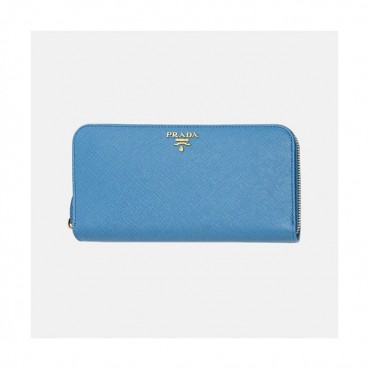 Prada 2019 Womens Saffiano Steel Logo Zippy Long Wallet 1ML506 - 프라다 여성 사피아노 스틸 고로 지피 장지갑 Pra0542x.Size(20cm).스카이블루