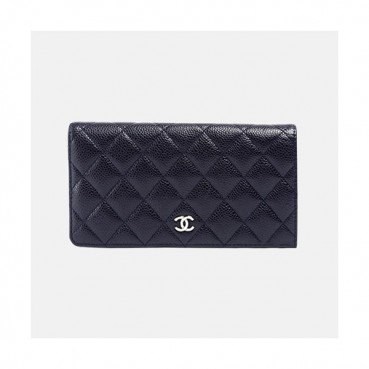Chanel 2019 Womens CC Logo Cavier Long Purse - 샤넬 여성 cc로고 캐비어 장지갑 Cnl0338x.Size(18.3cm).네이비