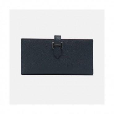 Hermes 2019 Womens Initial H Logo Two-tone Bearn Long Purse 