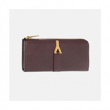 Saint Laurent 2019 Ladies Metal Logo Zippy Long Purse - 입생로랑 여성 메탈 로고 지피 장지갑 Ysl0045x.Size(19cm).브라운