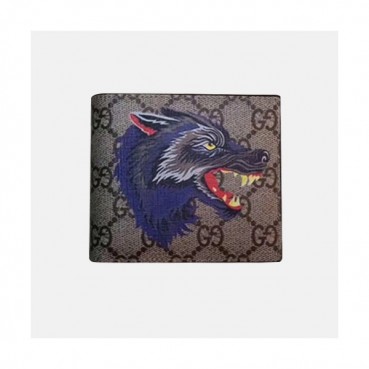 Gucci 2019 Wolf Print GG Supreme Wallet 451268 - 구찌 울프 프린트 gg 수프림 반지갑 Guc0556x.11CM.브라운
