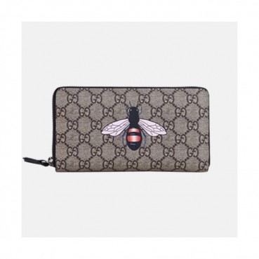 Gucci 2019 Mens Supreme Honeybee Leather Zippy Long Wallet 451273 - 구찌 수프림 꿀벌 지피 장지갑 Guc0534x.19CM