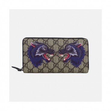 Gucci 2019 Mens Supreme Wolf Leather Zippy Long Wallet 451273 - 구찌 수프림 울프 지피 장지갑 Guc0533x.19CM
