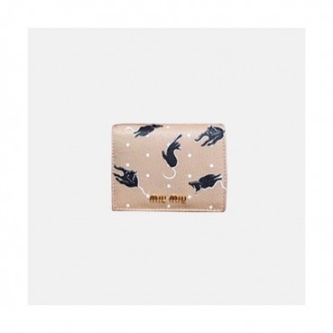 18/19 MiuMiu Ladies Matelassé Logo Small Wallet 5MV204 - 미우미우 마테라쎄 로고 남자 반지갑 MIU0077X  8CM