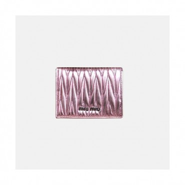 18/19 MiuMiu Ladies Matelassé Logo Small Wallet 5MV204 - 미우미우 마테라쎄 로고 남자 반지갑 MIU0072X  8CM