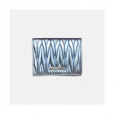 18/19 MiuMiu Ladies Matelassé Logo Small Wallet 5MV204 - 미우미우 마테라쎄 로고 남자 반지갑 MIU0071X  8CM