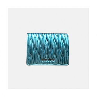 18/19 MiuMiu Ladies Matelassé Logo Small Wallet 5MV204 - 미우미우 마테라쎄 로고 남자 반지갑 MIU0069X  8CM