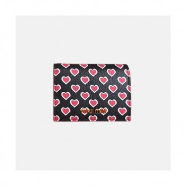 18/19 MiuMiu Ladies Matelassé Heart Small Wallet 5MV204 - 미우미우 마테라쎄 하트 남자 반지갑 MIU0067X  8CM