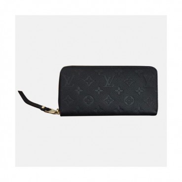 Louis Vuitton Women Black Leather Wallet Long Purse M60571- 루이비통 앙프렝뜨 지퍼 장지갑  LOU0248 19CM
