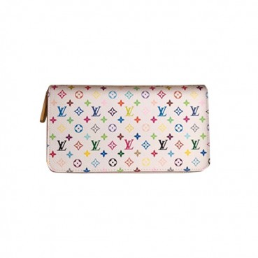 Louis Vuitton Monogram Multi Zippy Wallet M60241 - 루이비통 모노그램 멀티컬러 화이트 지피 월릿 장지갑   LOU0222 19CM