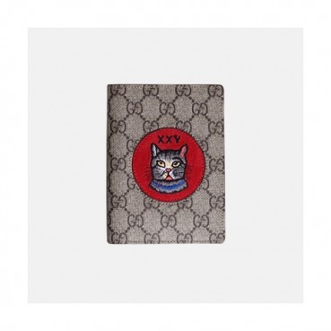 Gucci GG Supreme Passport Case 506275 - 구찌 GG 수프림 보스코 패치 여권지갑  GUC0259 14CM