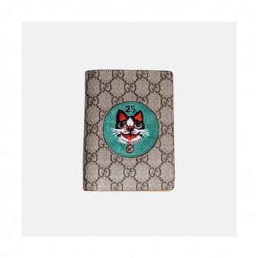 Gucci GG Supreme Passport Case 506275 - 구찌 GG 수프림 보스코 패치 여권지갑  GUC0258 14CM