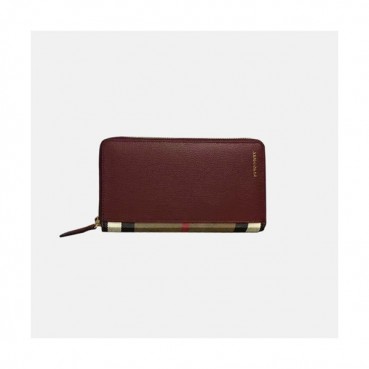 [버버리] 하우스 체크 그레이니 가죽 지퍼라운드 브라운 40397501 남성용 장지갑 - bu0007q Burberry House Check Grainy Leather Zipper Round Mens Wallet