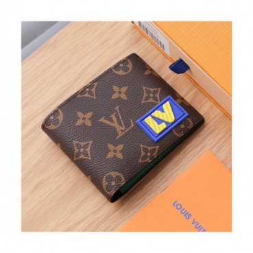 Louis Vuitton 2021 Men's Leather Wallet,10cm,LOUWT0522 - 루이비통 2021 남성용 레더 반지갑,10cm,브라운