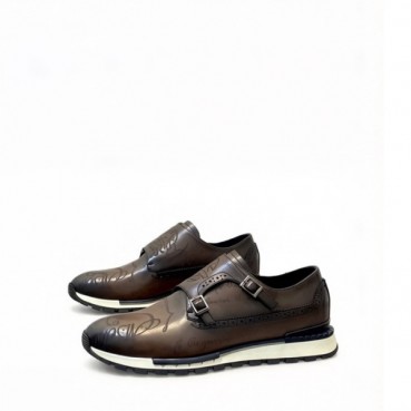 벨루티 남성 이스탄불 더블 몽크 스트랩 브로그 오피스 - Berluti Mens Istanbul Double Monk Strap Brogue Office 