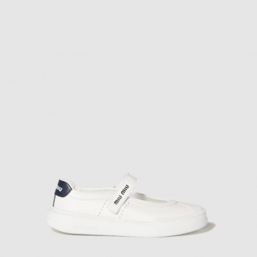 미우미우 여성 가죽 메리 제인 발레리나 - Miumiu Womens Leather Mary Jane Ballerina 