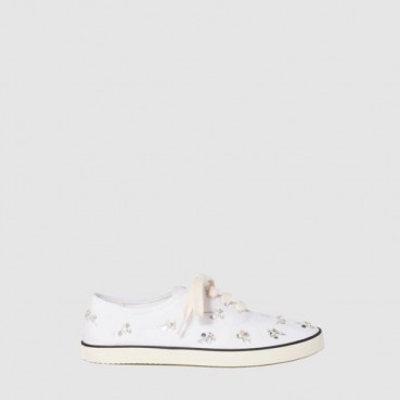 미우미우 여성 자수 드릴 스니커즈 - Miumiu Womens Embroidered Drill Sneakers 
