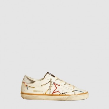 골든구스 남/녀 메탈릭 레더 힐탭 슈퍼스타 - Golden Goose Unisex Metallic Leather Heel Tab Superstar 