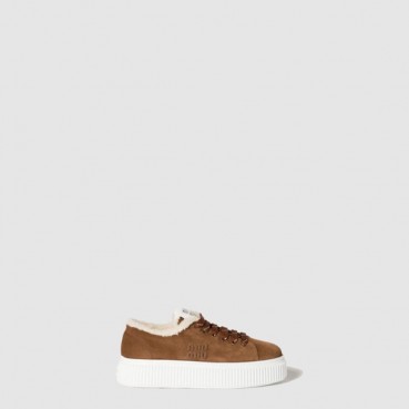 끌로에 여성 스웨이드 시어링 스니커즈 - Chloe Womens Suede Shearling Sneakers 