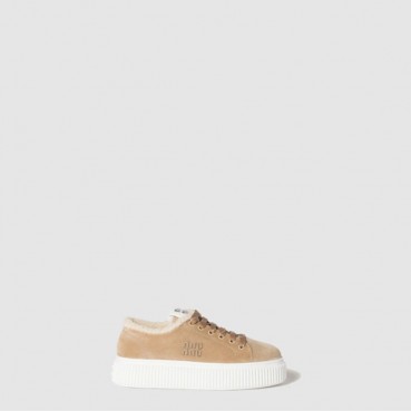 끌로에 여성 스웨이드 시어링 스니커즈 - Chloe Womens Suede Shearling Sneakers 