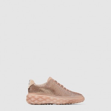 지미추 여성 마카롱 크리스털 쉬머 스웨이드 스니커즈 - Jimmy Choo Womens Macaron Crystal Shimmer Suede Sneakers 